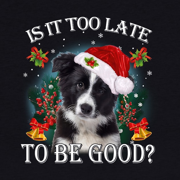 Santa Border Collie Christmas Is It Too Late To Be Good by Centorinoruben.Butterfly